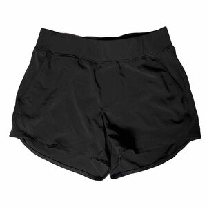 Women’s Black Athletic Woven Running Shorts with Pockets Size S